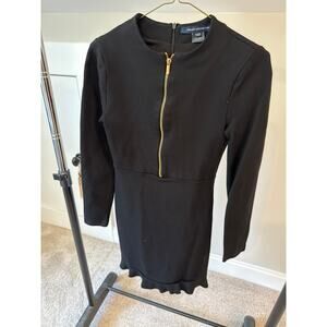 French Connection Teresa Zipper Dress BLACK SIZE XXS